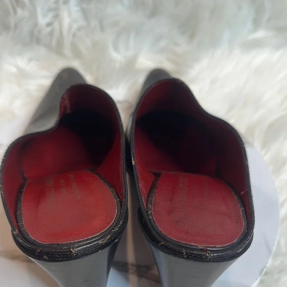 EUC Donald Pliner Perlie Italian Black Leather Embroidered Western Mules, 7.5M - Picture 8 of 14